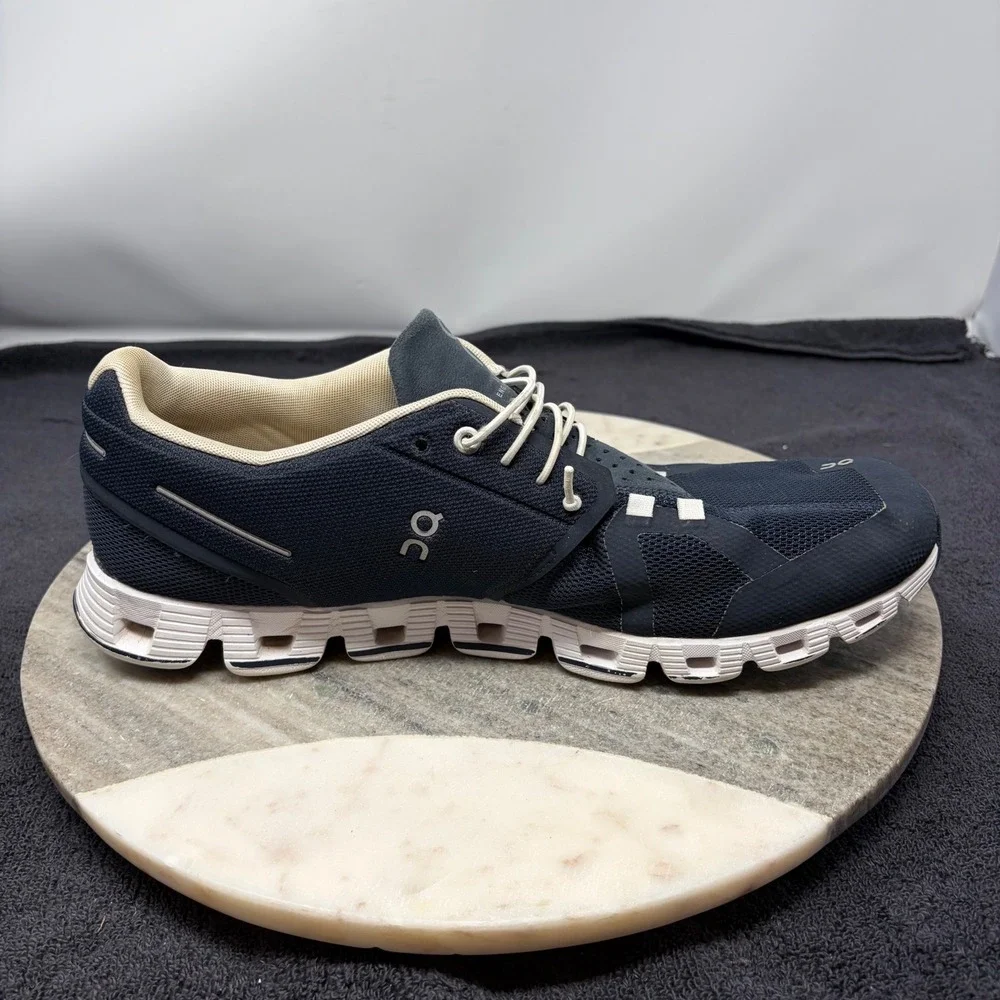On Cloud 5 Mens 11.5 Running Shoes Midnight Navy Blue White Active Sneaker Tech